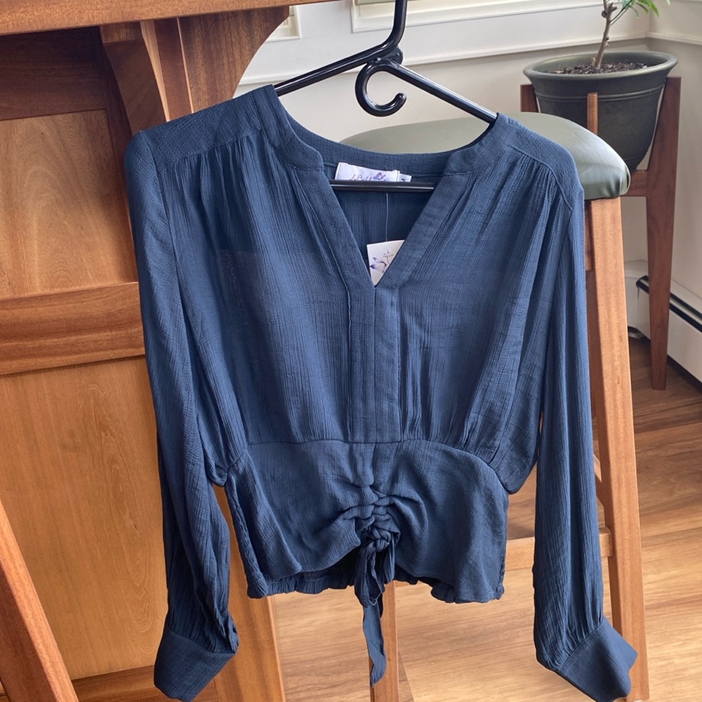 LuBella Boutique Cinched front Crop Blouse